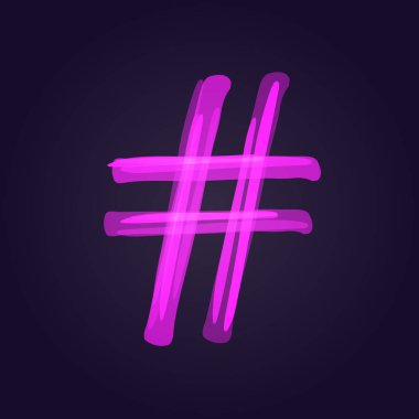 Hashtag işareti afiş. Sayı sembol. Grafik Tasarım - blog, sosyal medya, afiş, poster, afiş, kart için öğe. Vektör çizim.