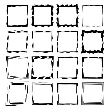 Grunge Çerçeve kare. Geometrik boş sınırları. Vektör çizim. 