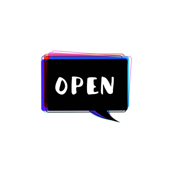 Singboard Ανοιχτό Δυσλειτουργία Που Απομονώνονται Λευκό Φόντο Εικονογράφηση Διάνυσμα — Διανυσματικό Αρχείο