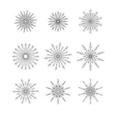 Dekoratif öğeler topluluğu. Vektör çizim. 