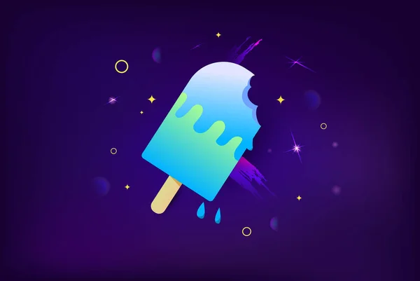 Banner Helado Con Elementos Decorativos Geométricos Brillantes Ilustración Vectorial — Archivo Imágenes Vectoriales