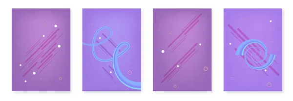 Conjunto Fondos Verticales Abstractos Con Elementos Decorativos Temlates Geométricos Para — Vector de stock