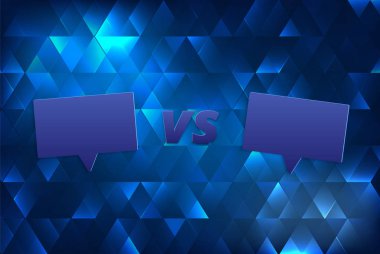 Konuşma balonu ile yatay kart vs. Ekran şablon karşı. Vektör çizim.