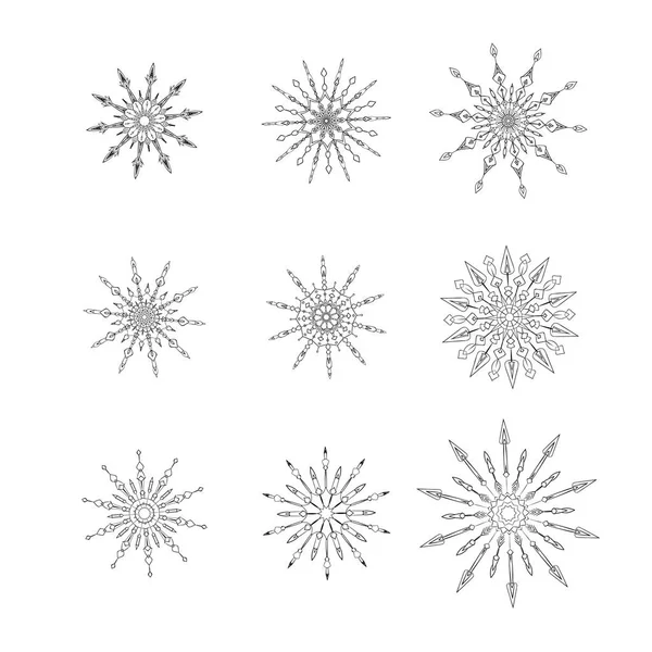 Sada Dekorativních Prvků Kolekce Květiny Izolovaných Bílém Pozadí Vektorové Ilustrace — Stockový vektor