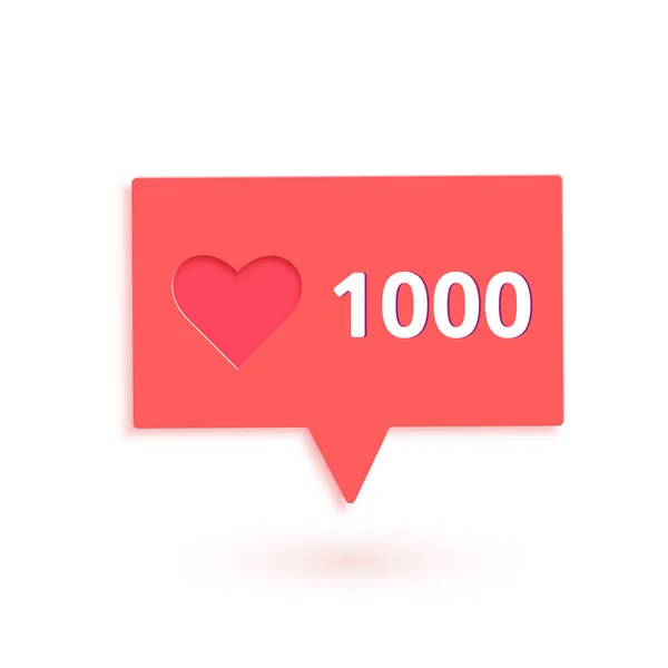 1000 Gosta Banner Com Forma Coração Isolado Celebração Como Cartão —  Vetores de Stock