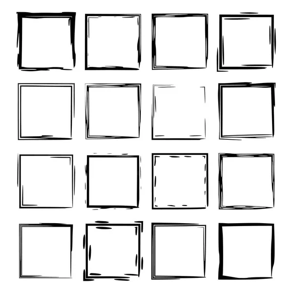 Verzameling Van Grunge Frames Geometrische Lege Grenzen Vectorillustratie — Stockvector