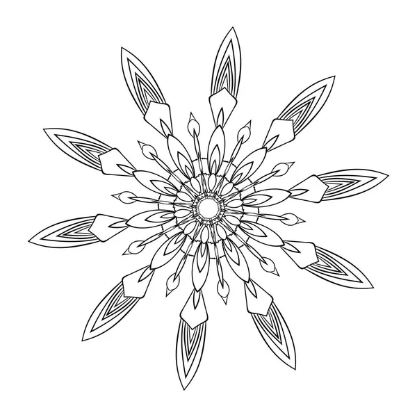 Flores Elemento Decorativo Isolado Fundo Branco Forma Floco Neve Ilustração — Vetor de Stock