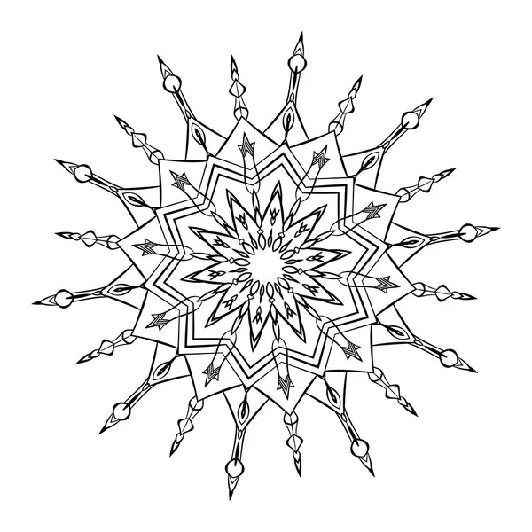 Цветы Декоративный Элемент Изолированы Белом Фоне Снежинка Векторная Иллюстрация — стоковый вектор