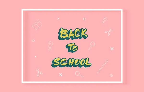 Back School Banner Template Season Promotion Cards Education Cover Decoration — Stock Vector