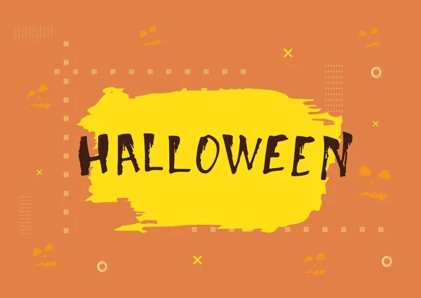 Vector Cartão Halloween Com Decoração Feliz Folheto Halloween Modelo Para — Vetor de Stock