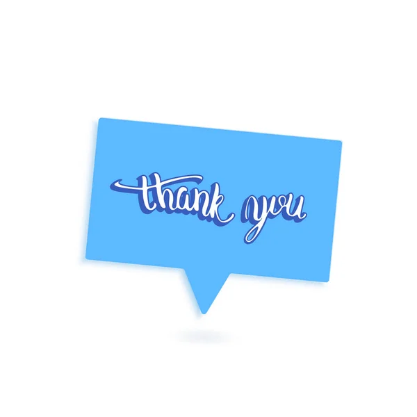 感谢您的语音气泡卡 带有手写字体的横幅 谢谢你的短语 矢量插图 — 图库矢量图片