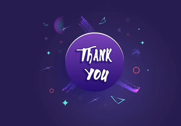Köszönöm Kártya Banner Kézírásos Betűk Absztrakt Geometrikus Díszítésű Elemek Köszönjük — Stock Vector