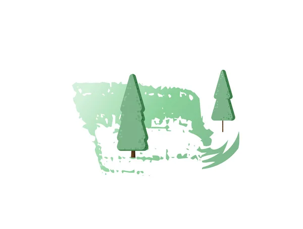 Bäume Zusammensetzung Hintergrund Mit Pinselstrich Elemente Für Karte Banner Soziales — Stockvektor