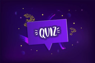 Test etiket. El yazısıyla yazılan yazı konuşma balonu ve koyu arka plan ile. Sosyal medya ağı için şablon. Vektör çizim.