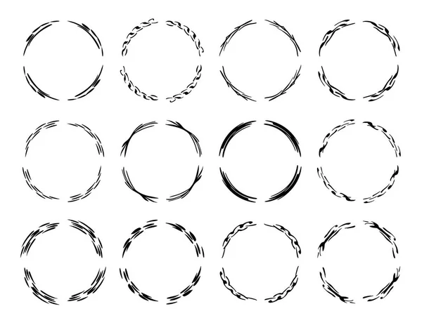 Ensemble Cadres Décoratifs Ronds Grunge Bordures Décoratives Vides Isolées Sur — Image vectorielle