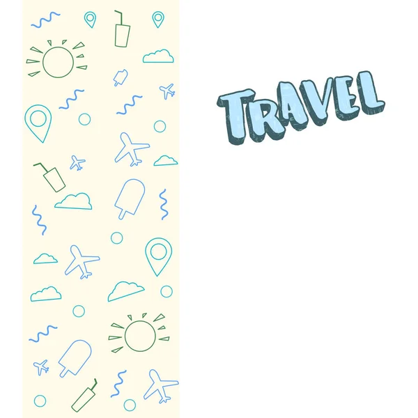 Travel Shapes Handwritten Lettering Decoration Template Travel Holiday Design Vector — Stock Vector