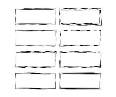 Doğrusal çerçeveler. Geometrik dikdörtgen boş sınırları topluluğu. Vektör çizim. 