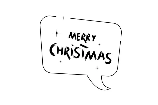 Feliz Navidad Cepillo Escrito Mano Con Burbuja Del Habla Texto — Archivo Imágenes Vectoriales