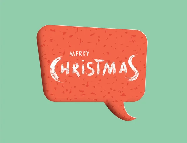 Frohe Weihnachten Pinsel Handgeschriebenen Schriftzug Mit Sprechblase Kreativer Text Mit — Stockvektor