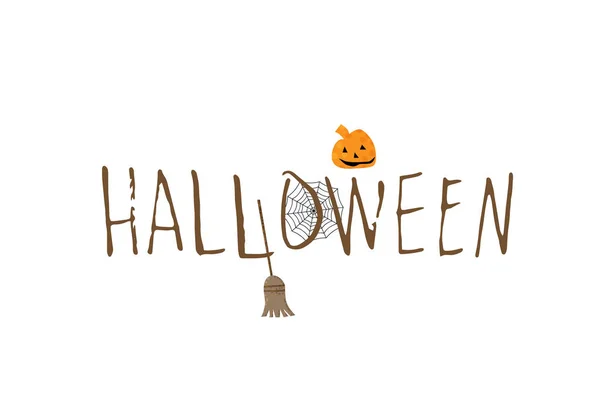 Halloween Escrito Mano Letras Cepillo Seco Aislado Eslogan Para Diseño — Archivo Imágenes Vectoriales