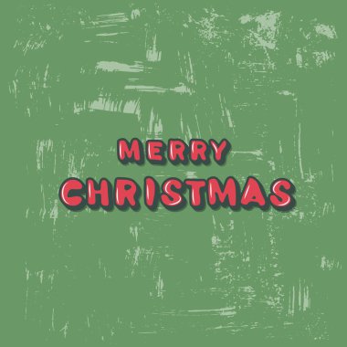 Neşeli Noel yazıt dokulu grunge zemin üzerine karikatür efektli metin. Tatil tasarım için yazı el yazısı. Vektör çizim. 