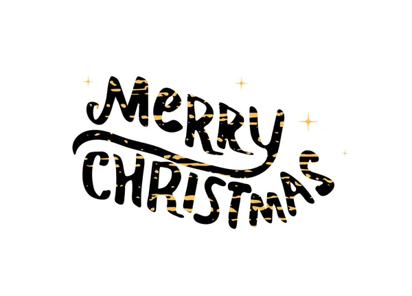 Feliz Navidad Cepillo Escrito Mano Texto Creativo Con Textura Pincel — Vector de stock