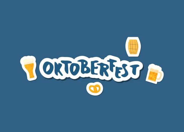 Oktoberfest Lettering Composition Handwritten Sticker Text Decoration Vector Illustration — Stock Vector