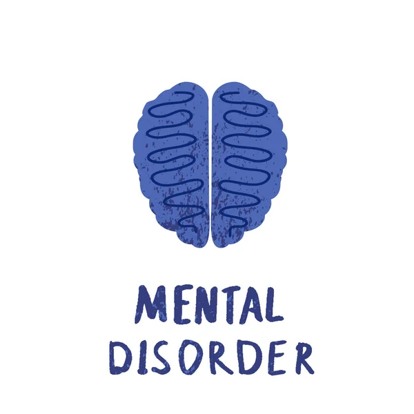 Mental health. Human brain. Vector illustration. — Stock Vector