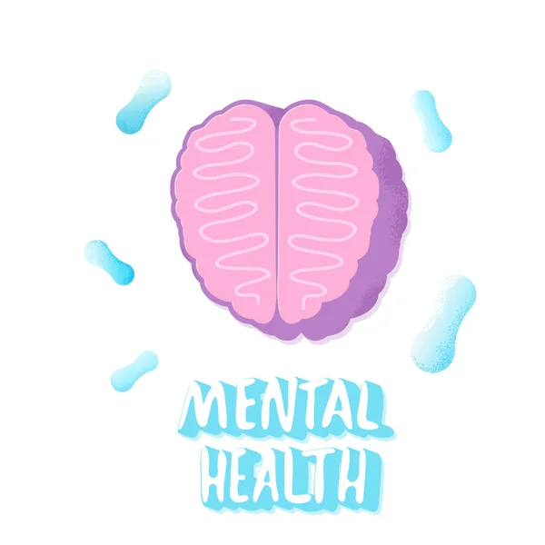 Mental health. Human brain. Vector illustration. — Stock Vector
