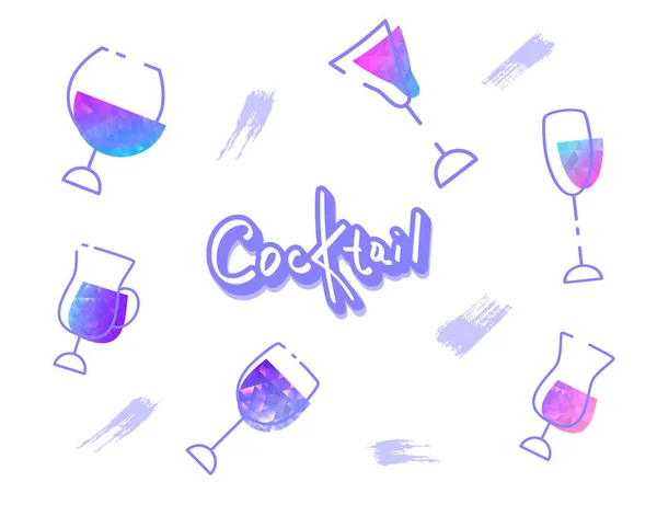 Set di bevande cocktail. Illustrazione vettoriale . — Foto Stock