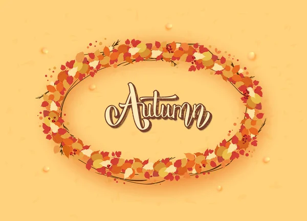 Letras manuscritas de otoño con decoración. Ilustración vectorial . — Vector de stock