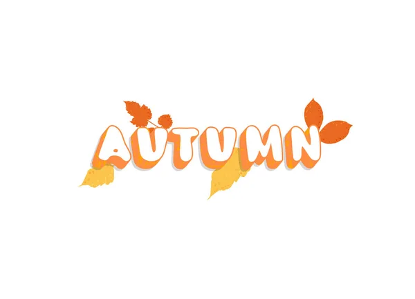 Autumn handwritten lettering with decoration. Vector illustration. — Stock Vector