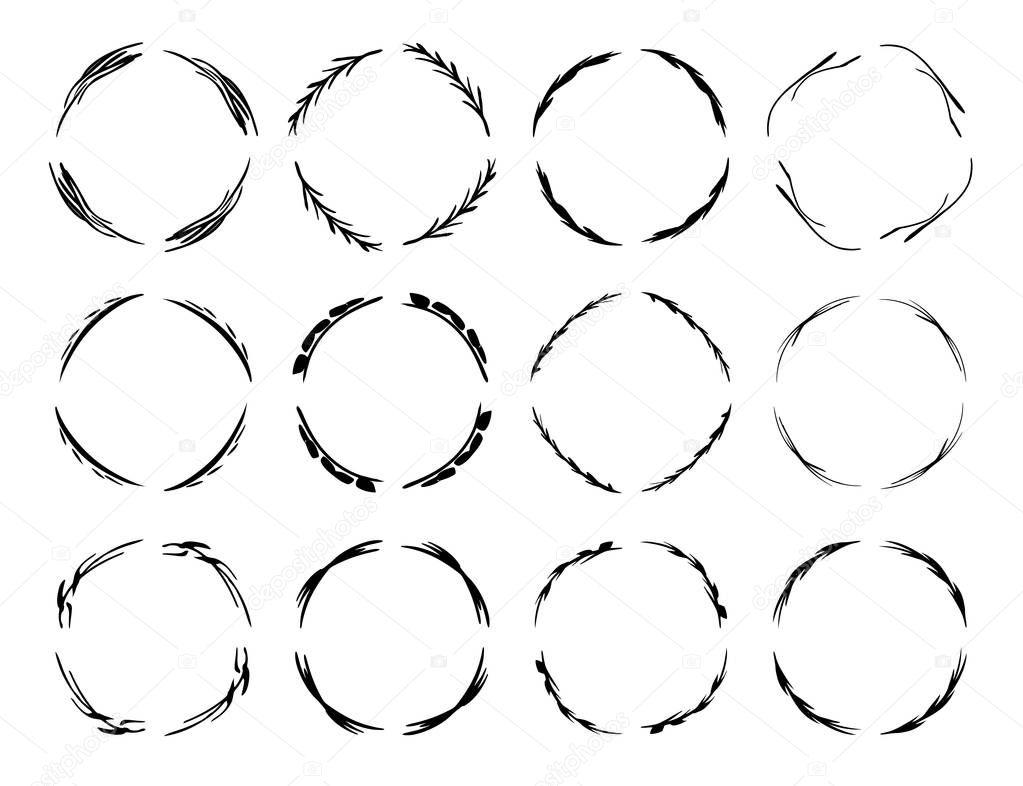 Set of black empy grunge frames.  Vector illustration. 