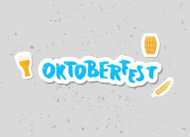 Oktoberfest yazı kompozisyon. Vektör çizim.