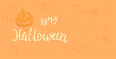 Mutlu Cadılar Bayramı şablon kağıt ile şekiller kestim. Vektör çizim.