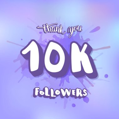 Vektör 10k takipçileri teşekkürler sosyal medya şablonu.