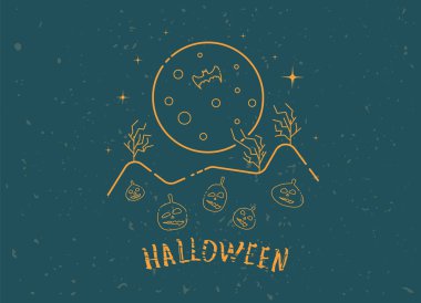 Mutlu Cadılar Bayramı şablonu. Vektör çizim.