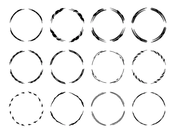 Набір чорних емітованих гранжевих кадрів. Векторні ілюстрації . — стоковий вектор