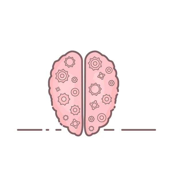 精神保健。人間の脳。ベクトル図. — ストックベクタ