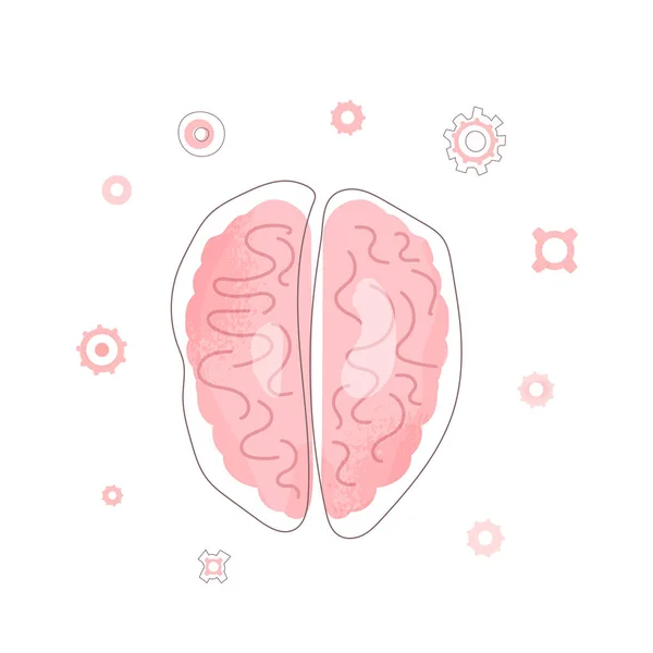 정신 건강입니다. 인간의 두뇌입니다. 벡터 일러스트 레이 션. — 스톡 벡터