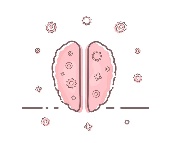 Saúde mental. Cérebro humano. Ilustração vetorial . —  Vetores de Stock