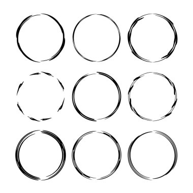 Siyah empy grunge çerçeve kümesi. Vektör çizim. 