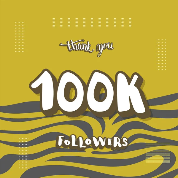 100k followers thank you. Vector social media template. — Stock Vector