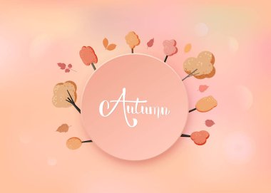 El yazısı Sonbahar dekorasyonu ile yazı. Vektör çizim.