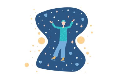 Artistik Patinaj kavramı. Vektör çizim.