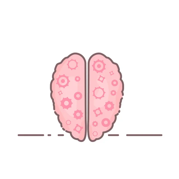 精神的な健康の概念。人間の脳。ベクトル図. — ストックベクタ