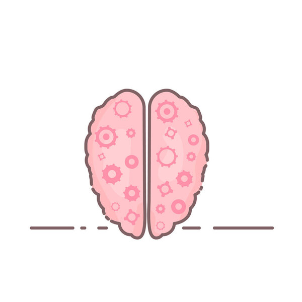 Mental health concept. Human brain. Vector illustration.