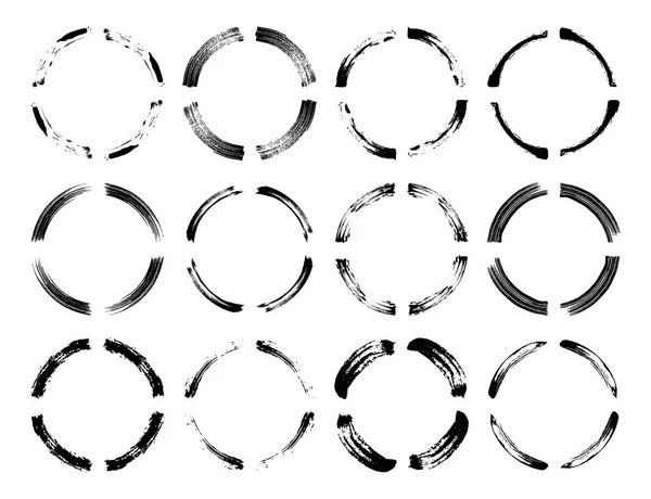 Conjunto de marcos grunge empy negros. Ilustración vectorial . — Archivo Imágenes Vectoriales