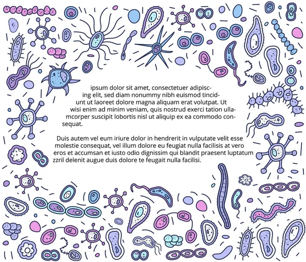 Le cellule batteriche stabiliscono la composizione. Illustrazione vettoriale . — Vettoriale Stock