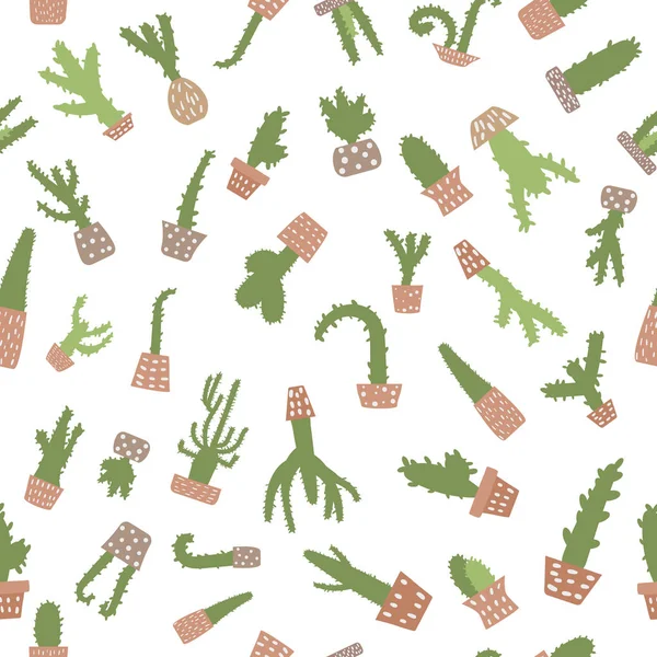 Conjunto de diseño de vectores de cactus doodle . — Vector de stock